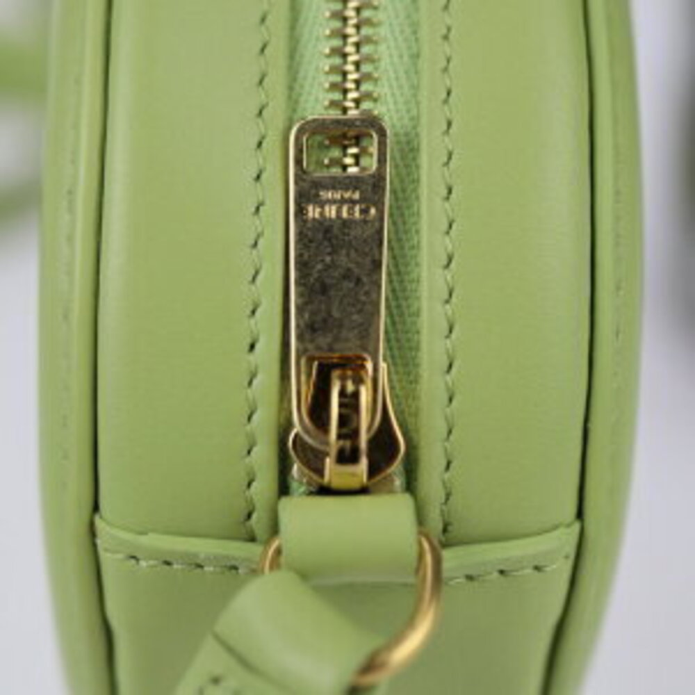 Celine Shoulder Cuir green Bag Purse Oval Crossbody calfskin Triomphe - Picture 8 of 9